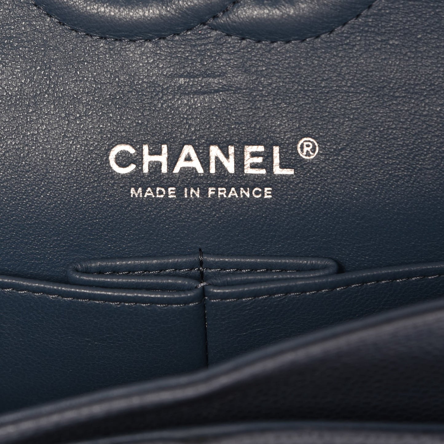 Caviar Quilted Medium Double Flap Blue