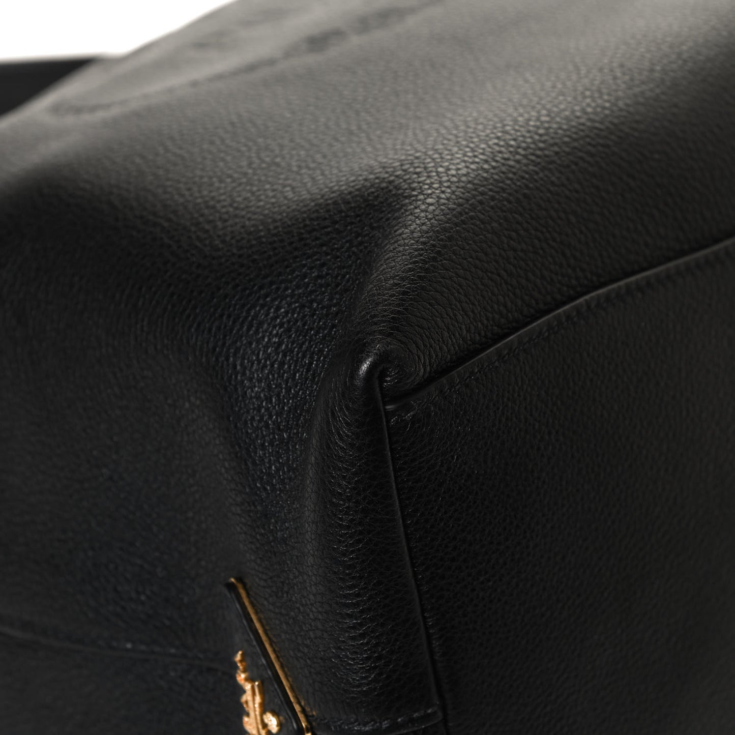 Vitello Phenix Embossed Logo Hobo Black