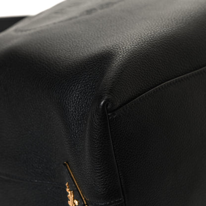 Prada Vitello Phenix Embossed Logo Hobo Black 11 of 12