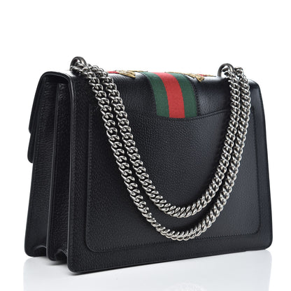Gucci Calfskin Web Floral Embroidered Medium Dionysus Shoulder Bag Black 4 of 8