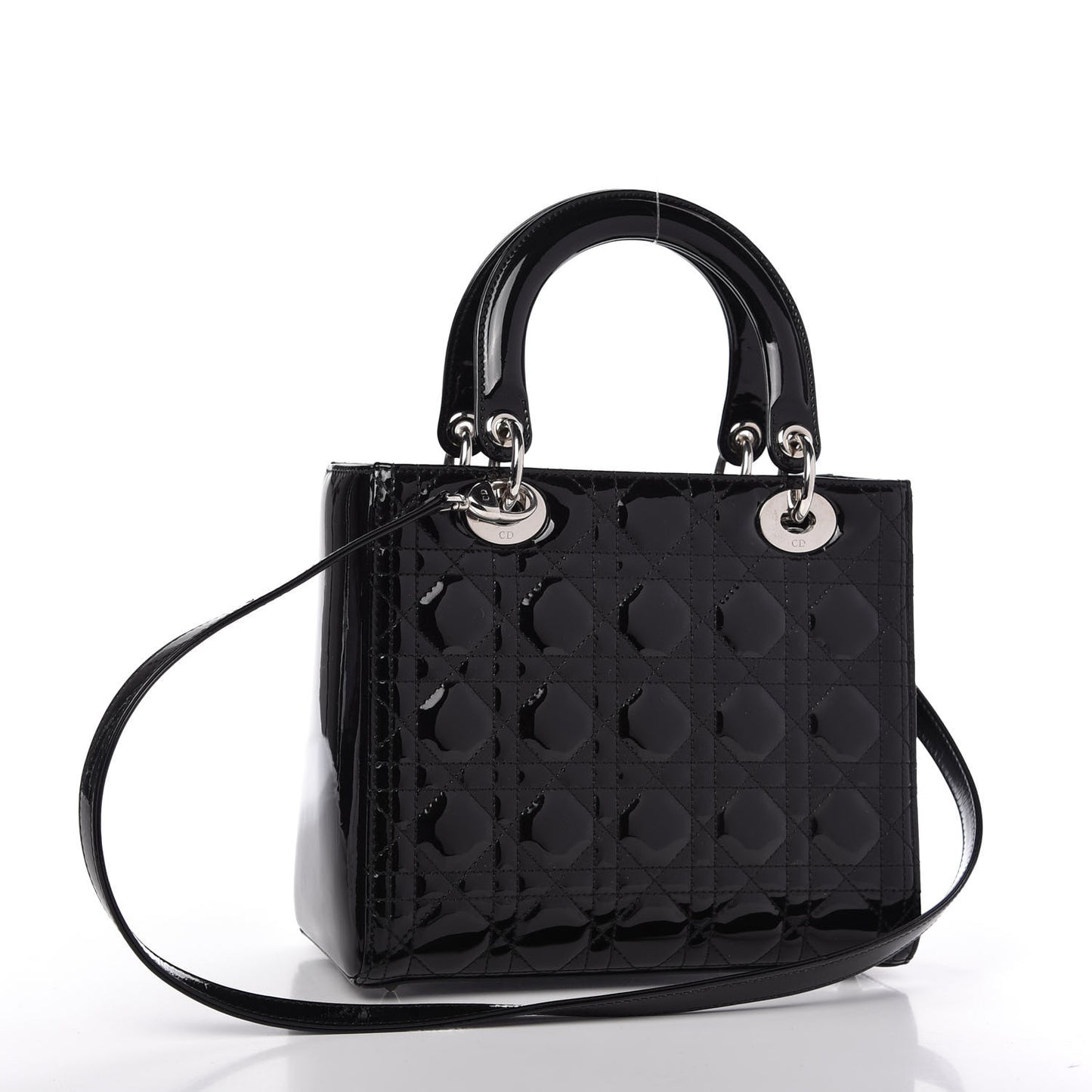 Patent Cannage Medium Lady Dior Black