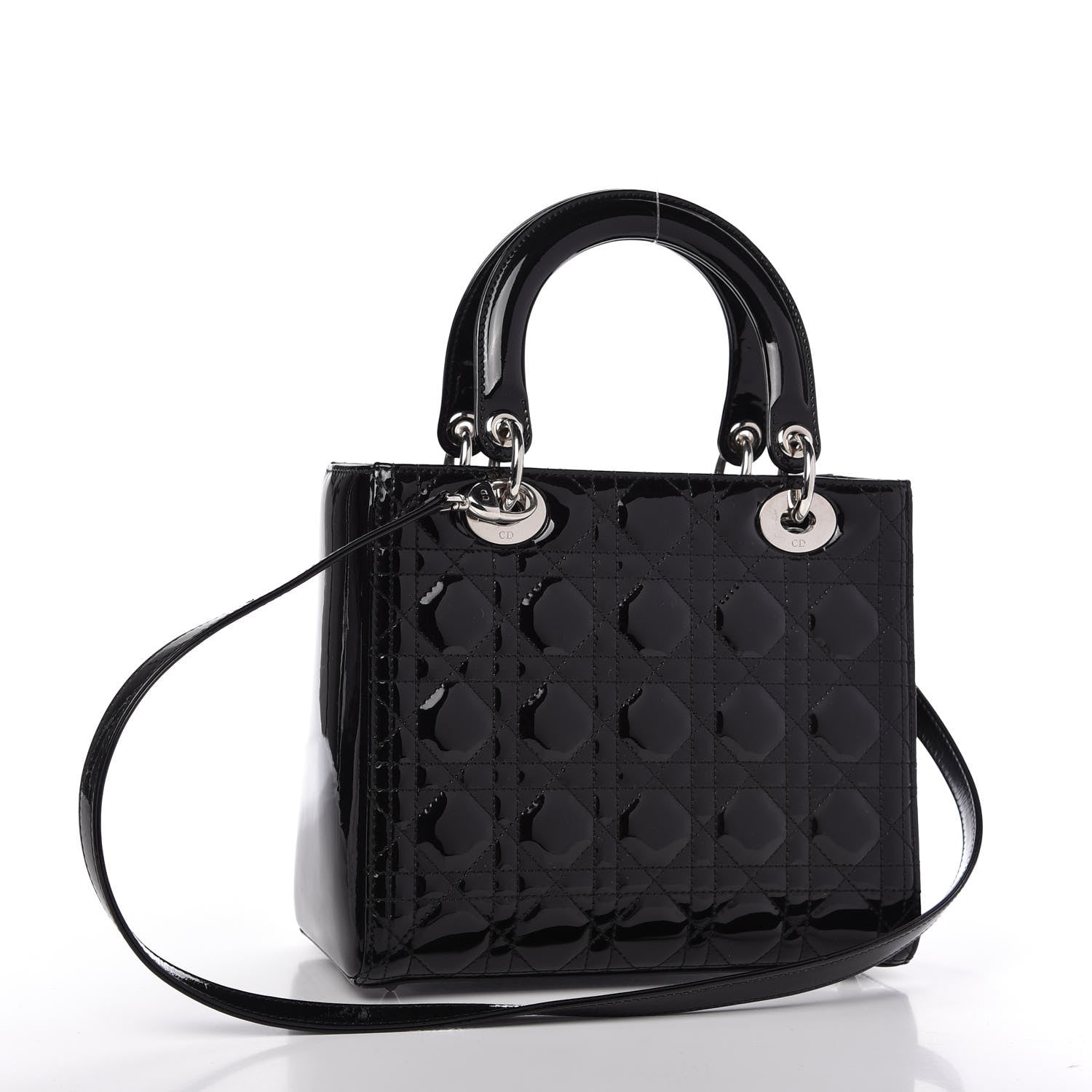 Christian Dior Patent Cannage Medium Lady Dior Black 3 of 10