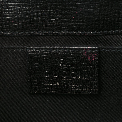 Gucci Textured Calfskin Horsebit Chain Clutch Black 5 of 8