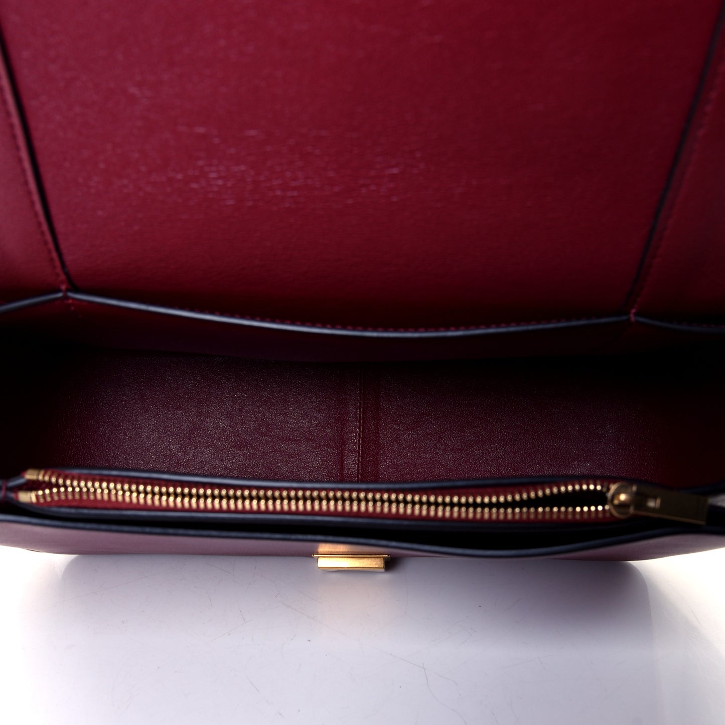 Shiny Smooth Calfskin Medium Frame Shoulder Bag Ruby Nude