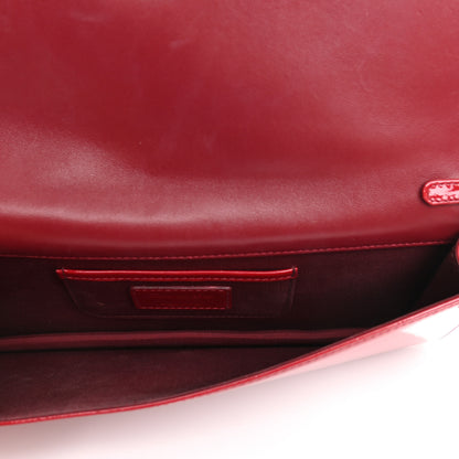 Christian Dior Patent Cannage Rendezvous Chain Wallet Red 5 of 11