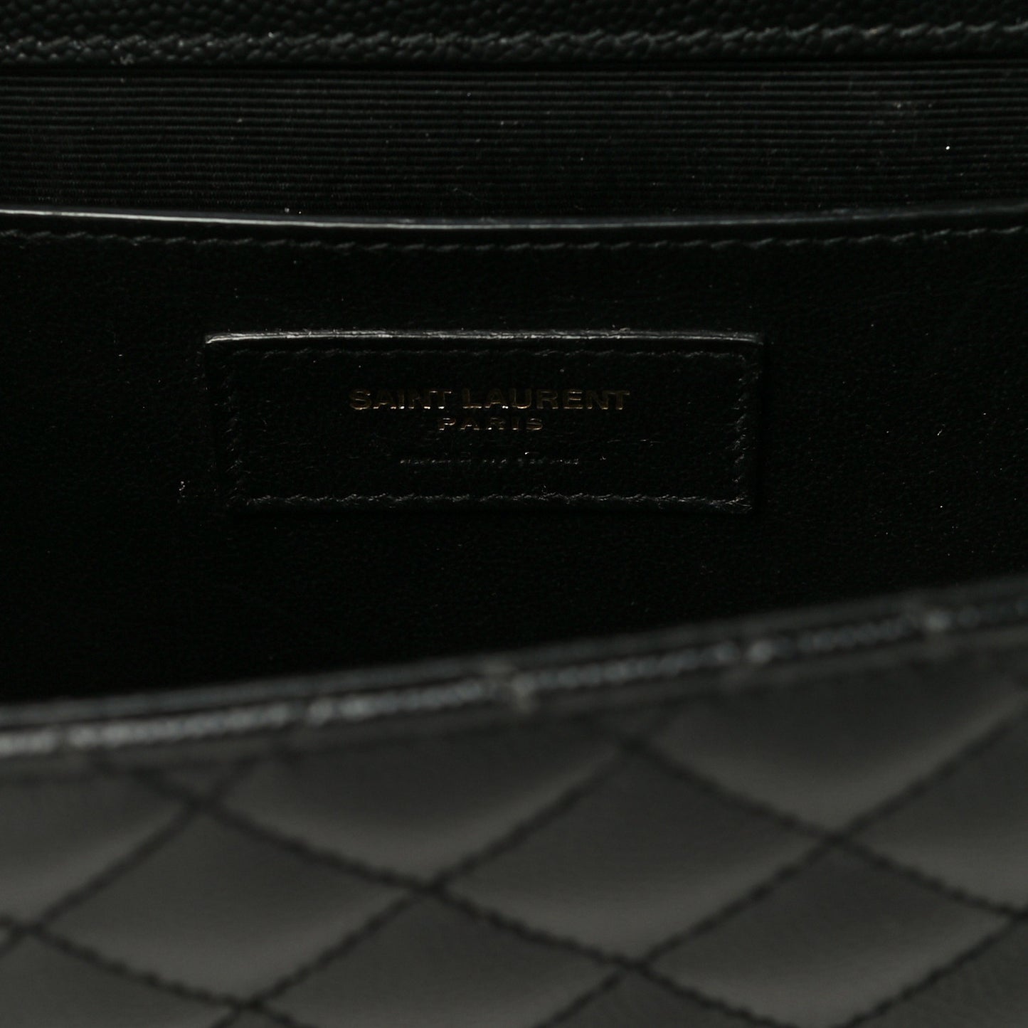 Grain De Poudre Textured Mixed Matelasse Triquilt Medium Monogram Satchel Black