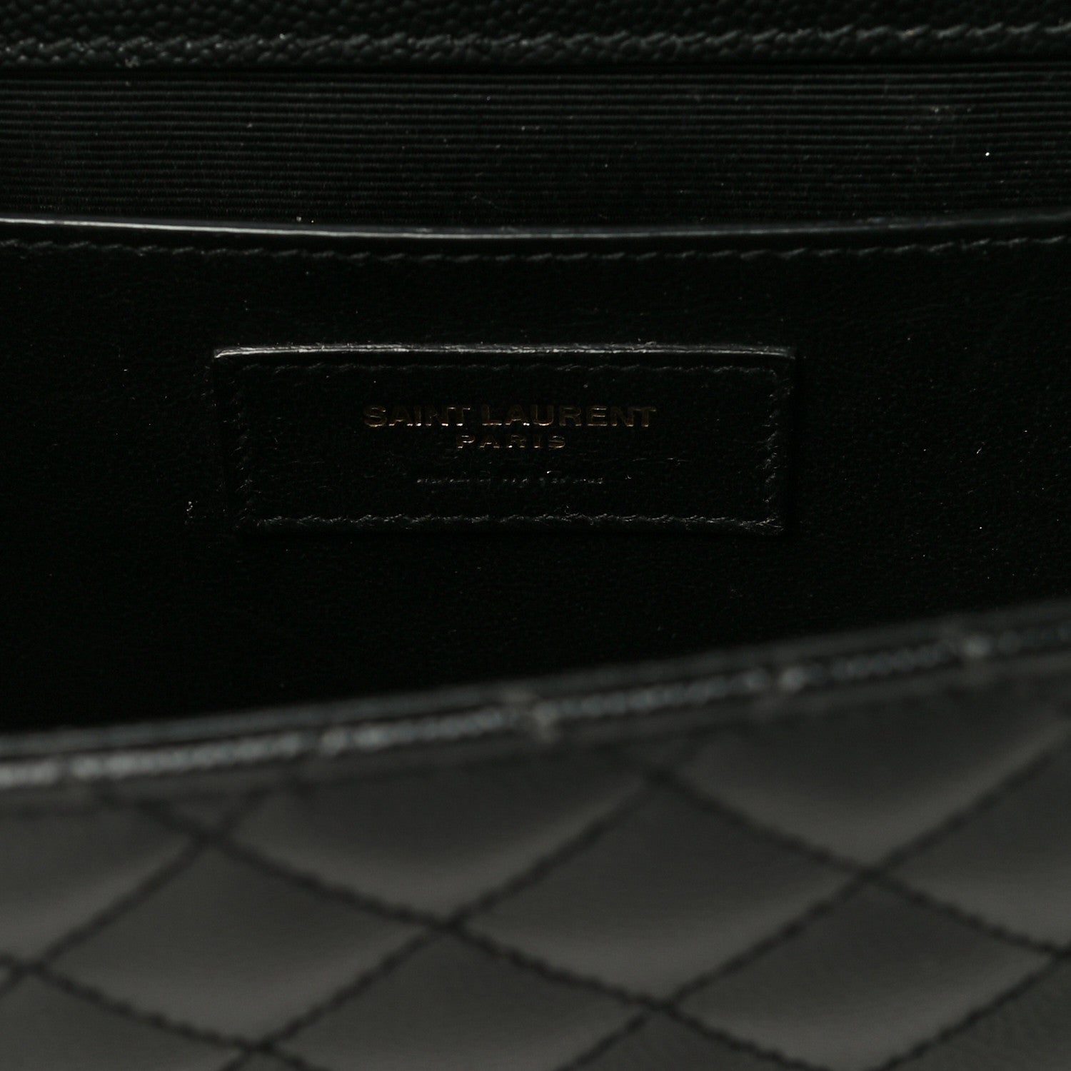 Saint Laurent Grain De Poudre Textured Mixed Matelasse Triquilt Medium Monogram Satchel Black 7 of 11