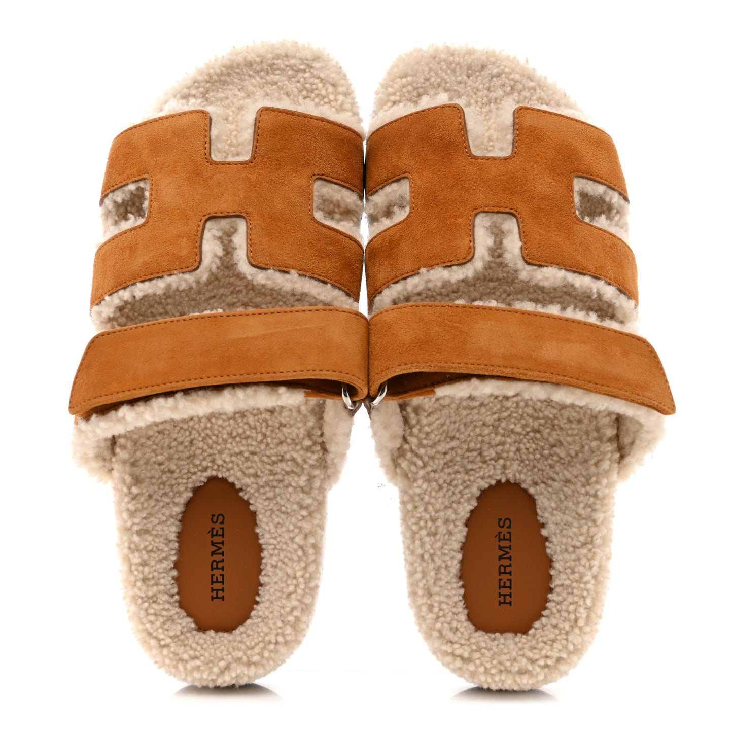 Suede Goatskin Woolskin Womens Chypre Sandals 40 Naturel Ecru