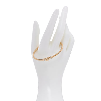 David Yurman 18K Yellow Gold Diamond 3.5mm Cable Buckle Bracelet 2 of 5