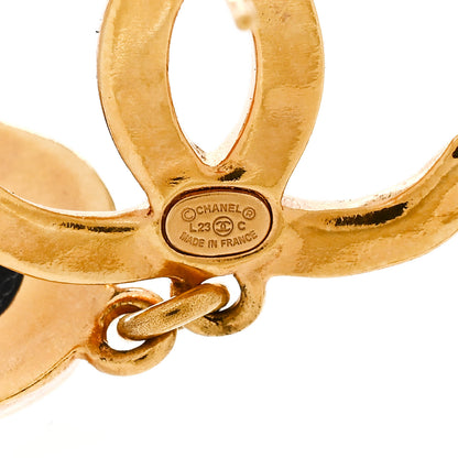 Chanel Resin CC Drop Earrings Gold Black 4 of 5