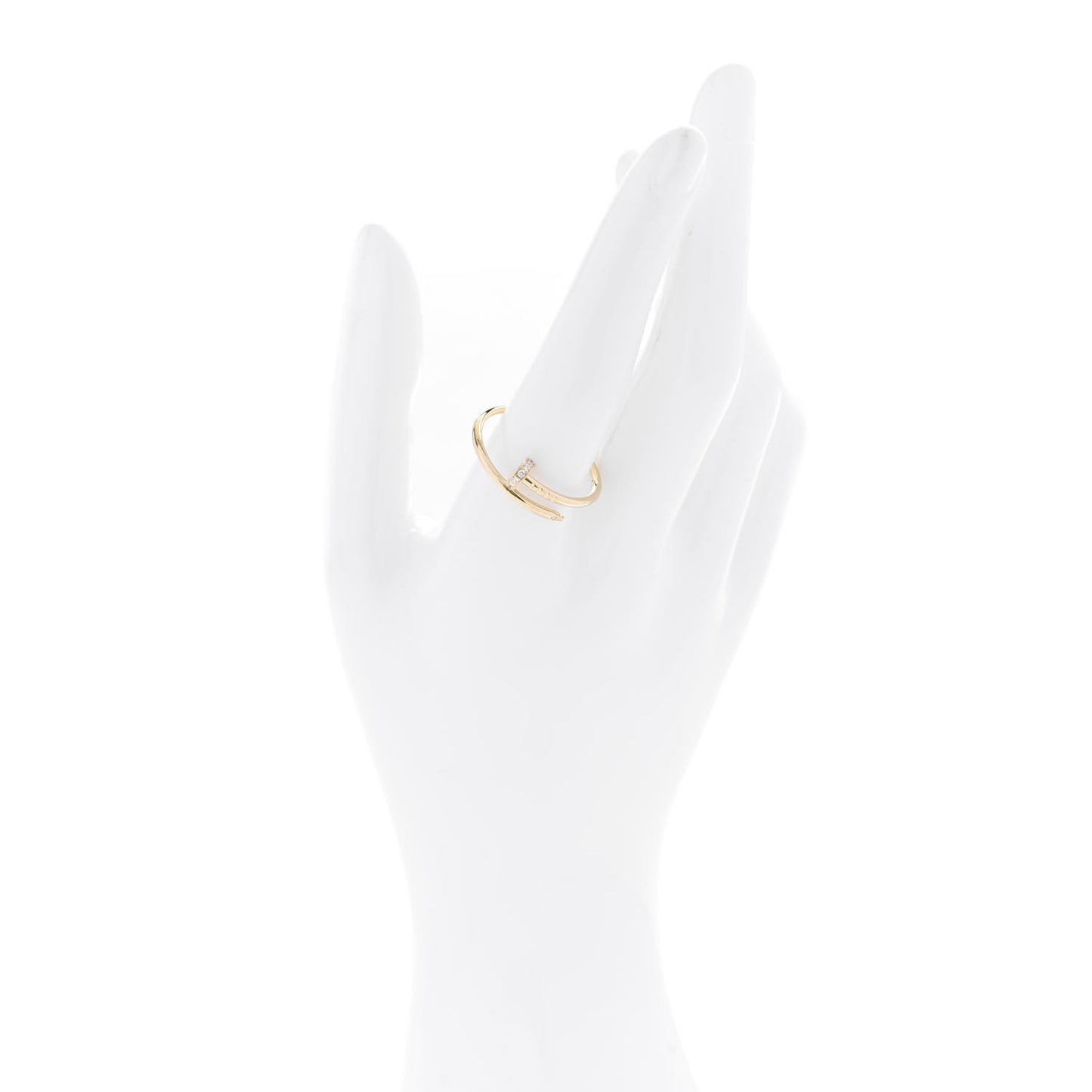 18K Yellow Gold Diamond Small Juste Un Clou Ring 63 10.5