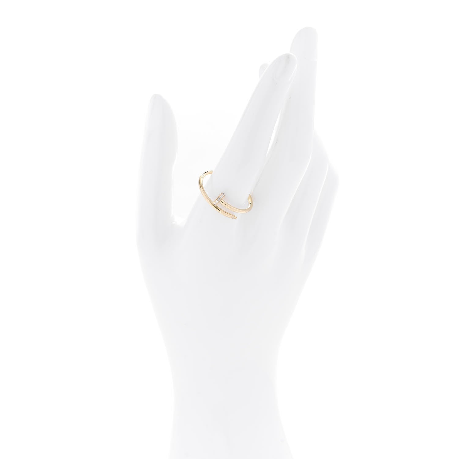 Cartier 18K Yellow Gold Diamond Small Juste Un Clou Ring 63 10.5 2 of 6