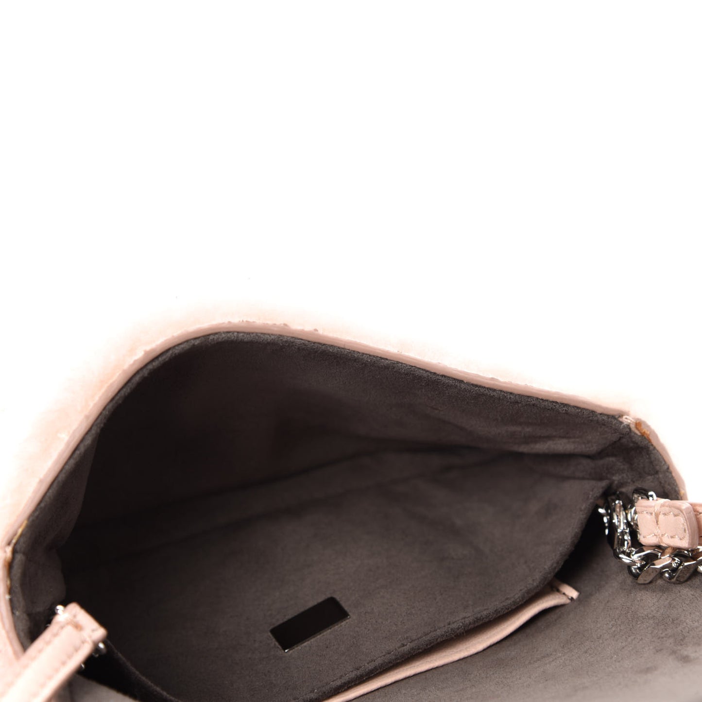 Shearling Shiny Nappa Micro Baguette Light Rose