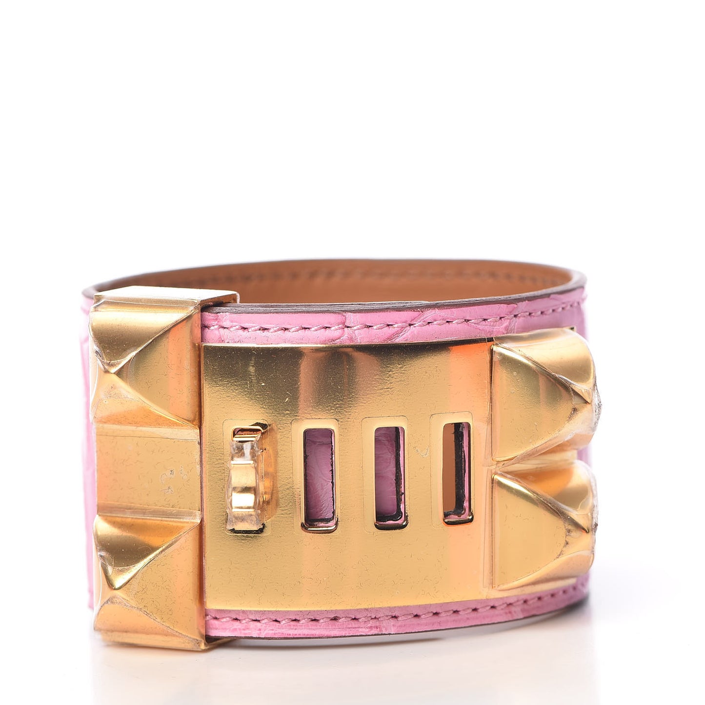Matte Alligator Collier De Chien CDC Bracelet T2 5P Pink