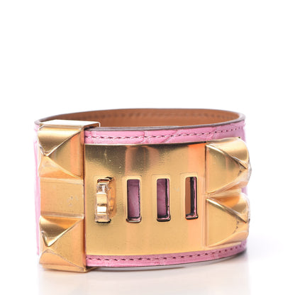 Hermes Matte Alligator Collier De Chien CDC Bracelet T2 5P Pink 3 of 6