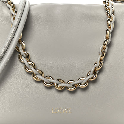 Loewe Mellow Nappa Donut Chain Medium Flamenco Knot Clutch Shell Grey 8 of 10