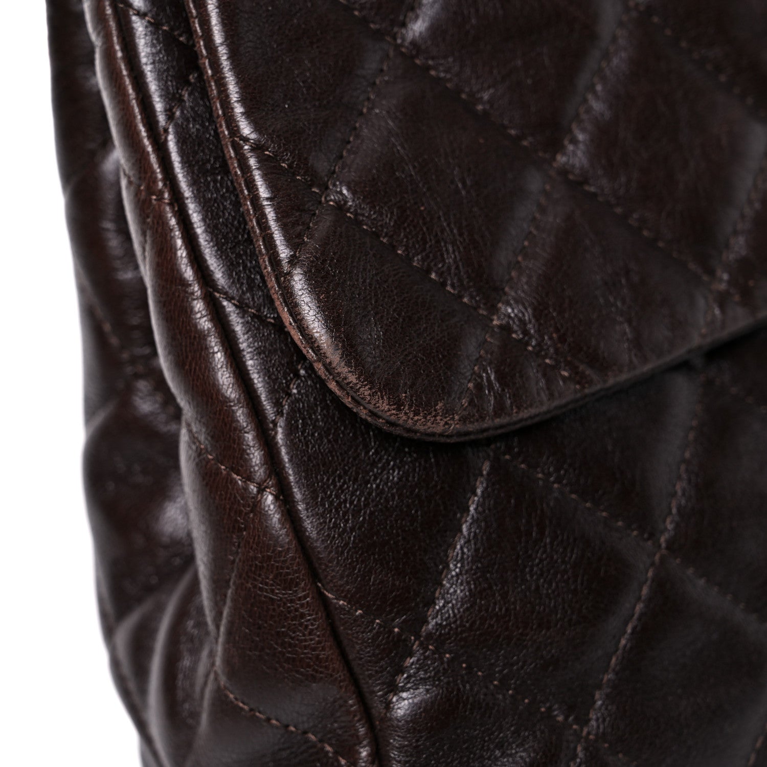 Chanel Washed Lambskin Quilted Jumbo Hybrid Reissue Flap Dark Brown 17 of 27