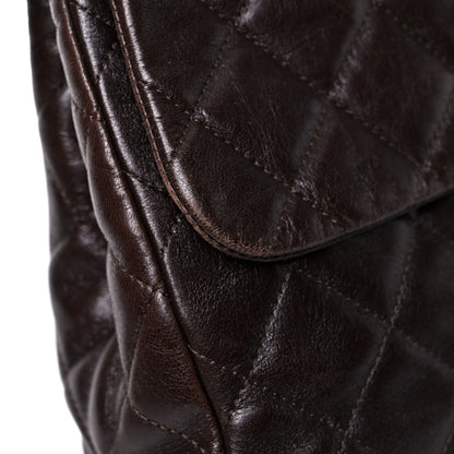 Chanel Washed Lambskin Quilted Jumbo Hybrid Reissue Flap Dark Brown 17 of 27
