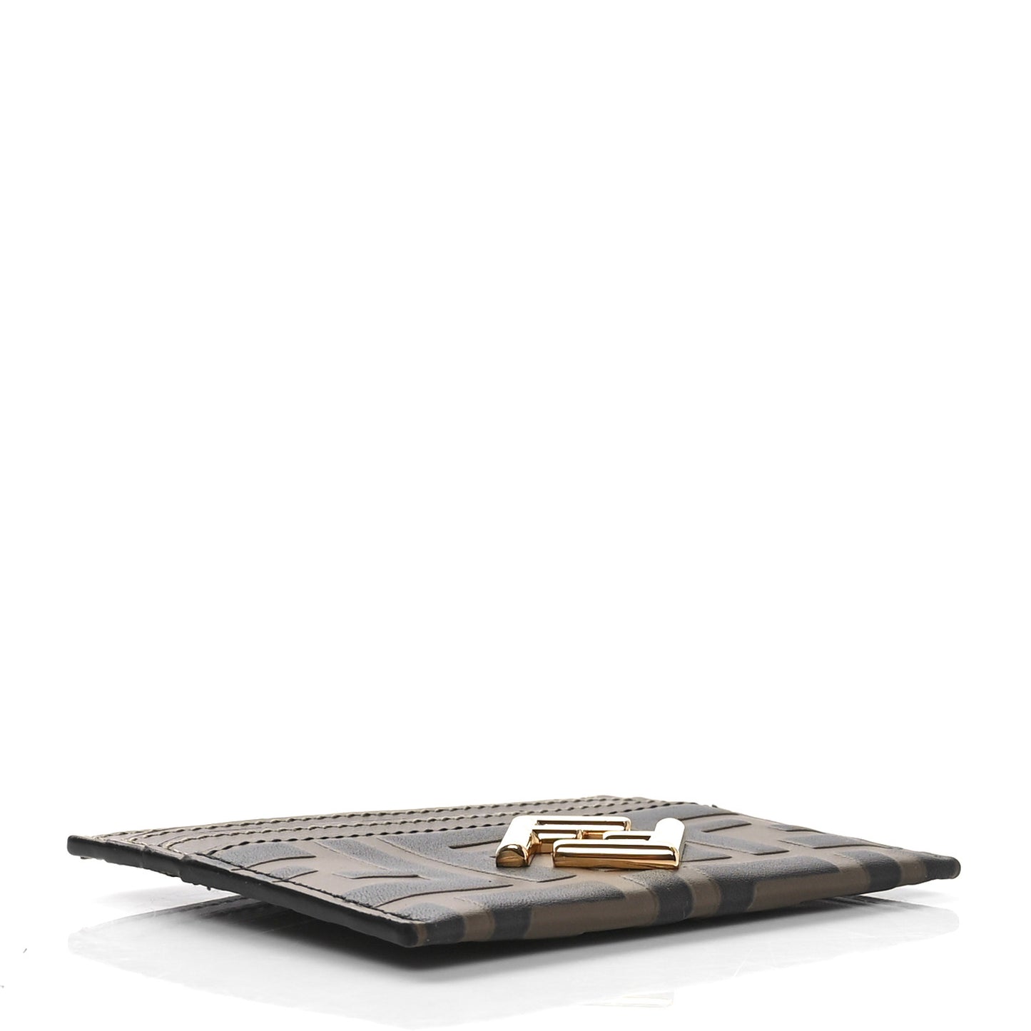 Vitello Ceylon Bi-Color FF 1974 Embossed FF Diamonds Card Holder Maya Black