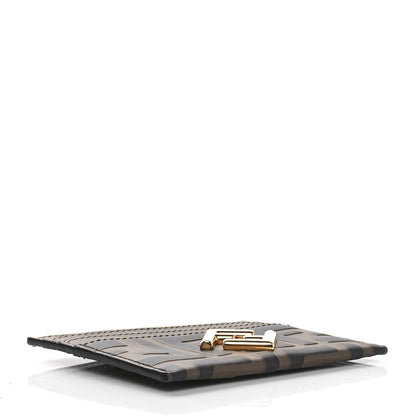 Fendi Vitello Ceylon Bi-Color FF 1974 Embossed FF Diamonds Card Holder Maya Black 7 of 7