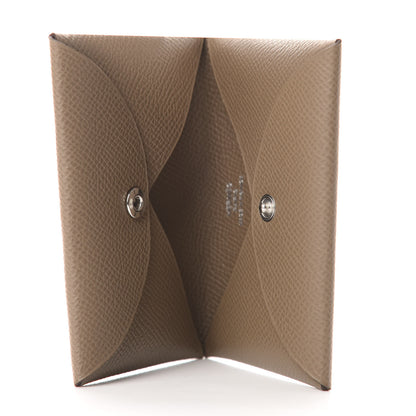 Hermes Epsom Calvi Card Case Etoupe 5 of 7