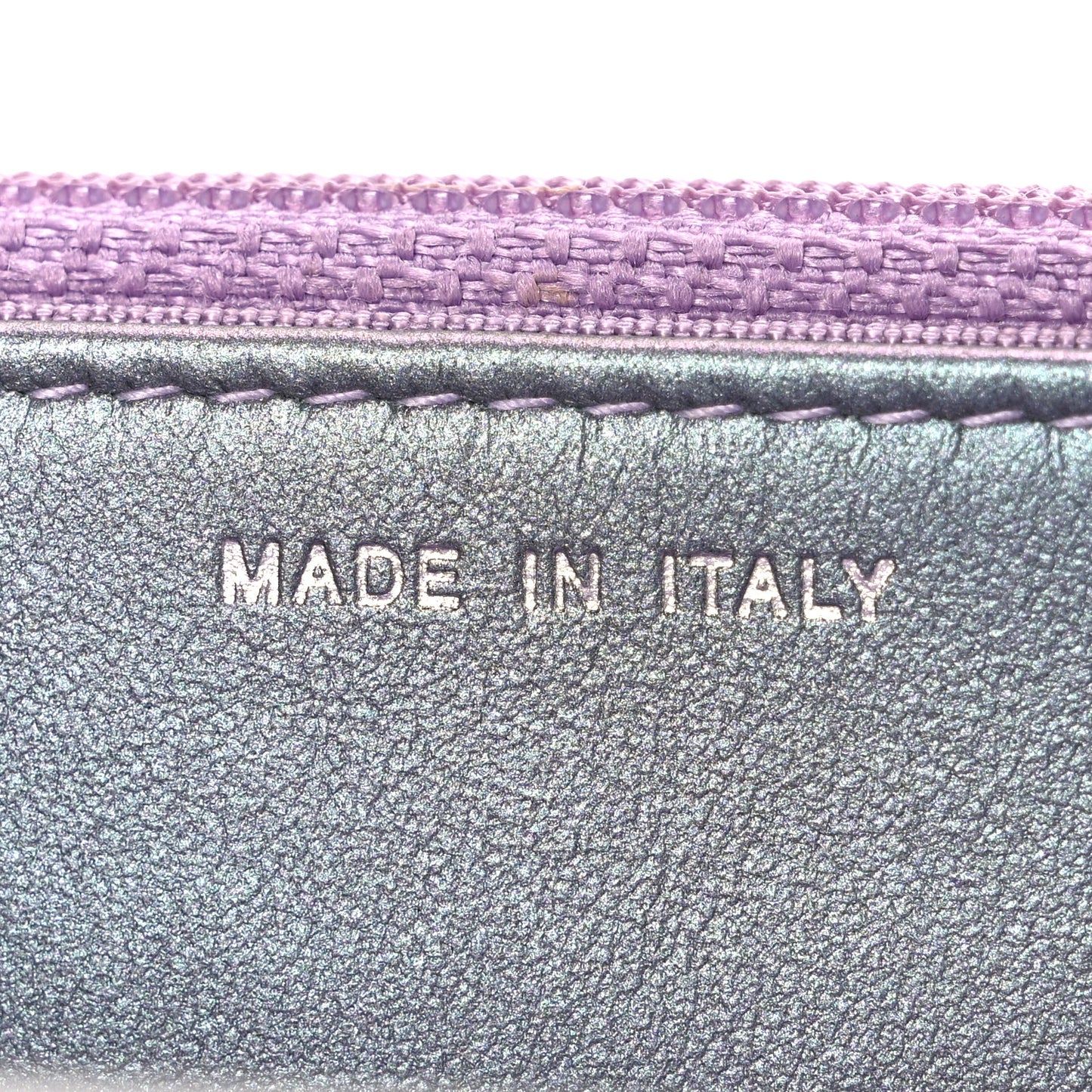 Iridescent Lambskin Quilted Reissue Wallet On Chain WOC Light Purple