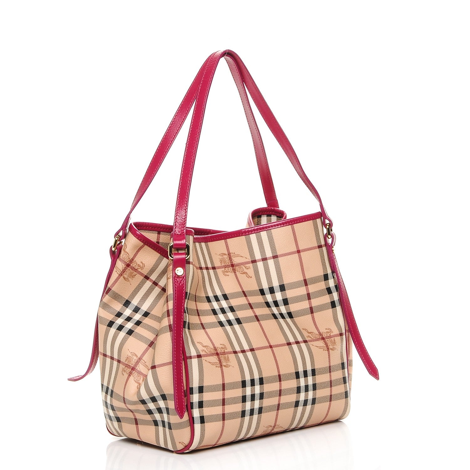 Burberry Haymarket Check Small Canterbury Tote Magenta 3 of 6