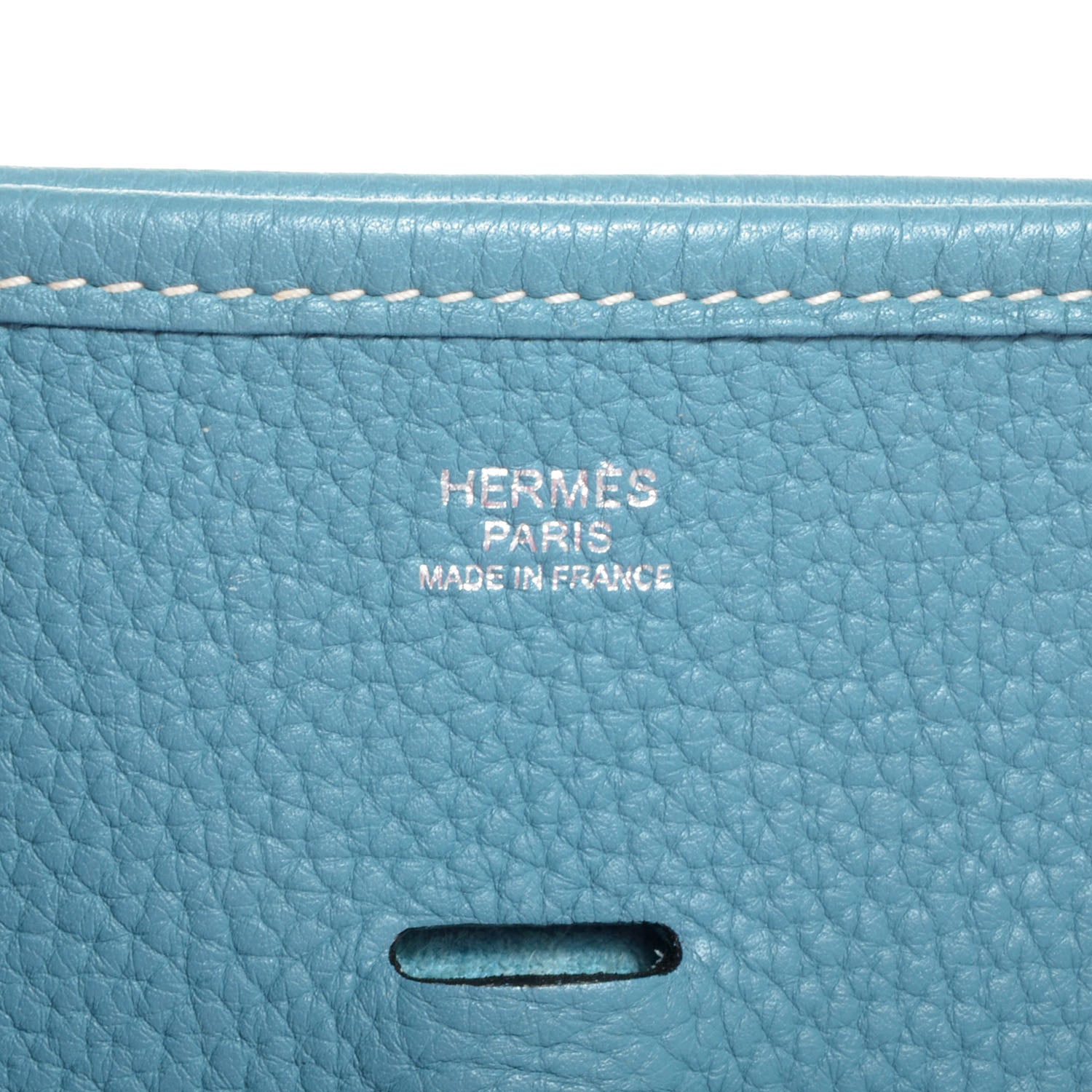 Hermes Taurillon Clemence Evelyne III PM Blue Jean 7 of 8