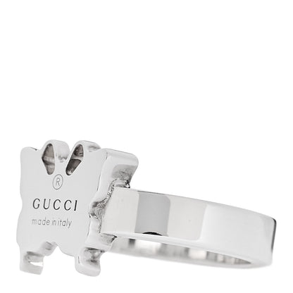 Gucci Sterling Silver Butterfly Band Ring 54 6.75 3 of 7
