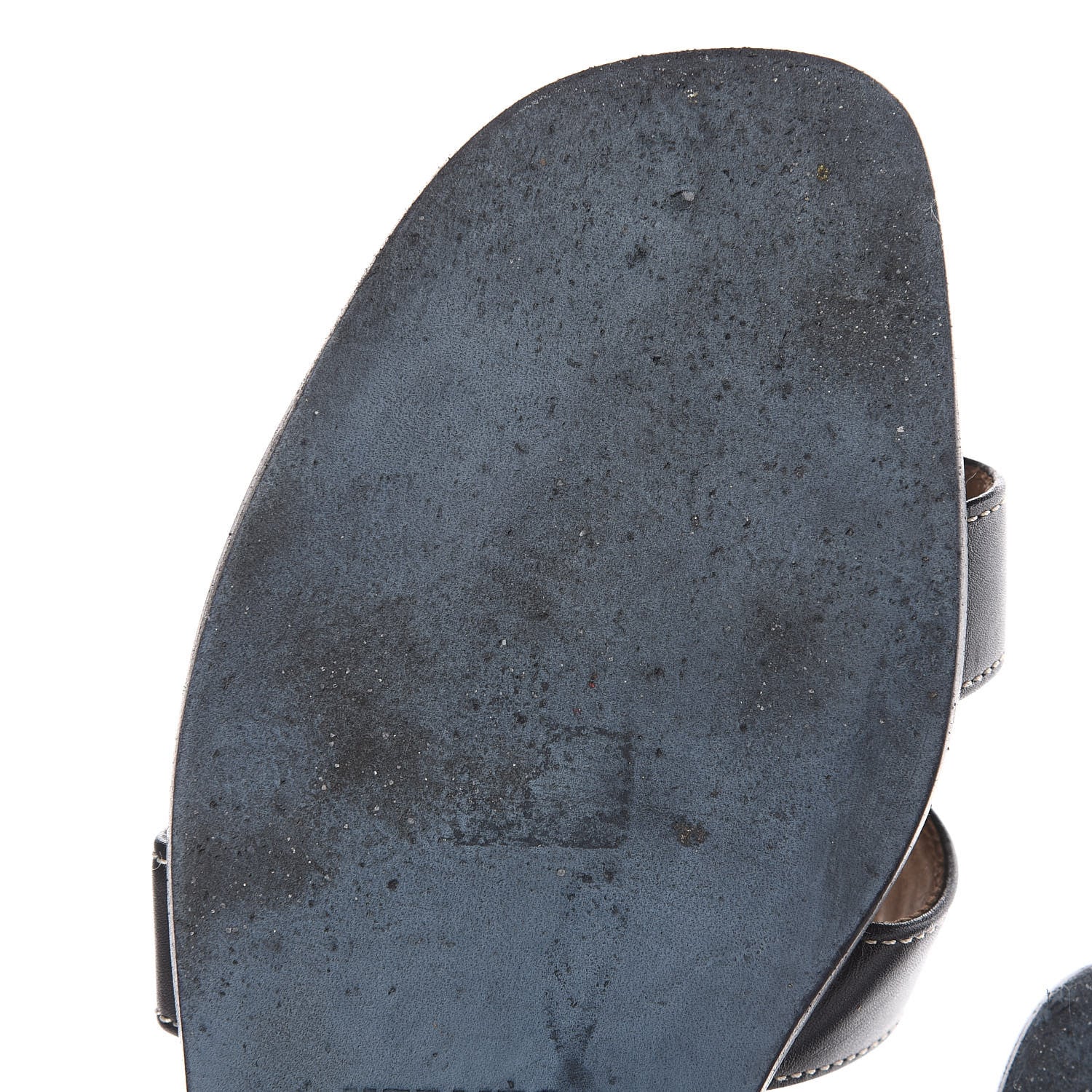 Hermes Box Calfskin Oran Sandals 37 Black 9 of 10