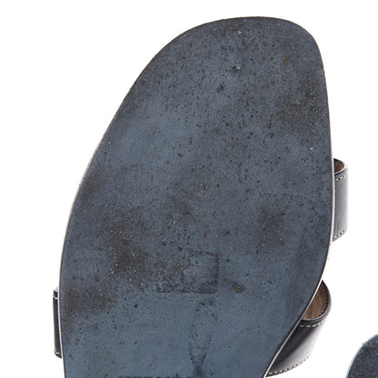 Hermes Box Calfskin Oran Sandals 37 Black 9 of 10