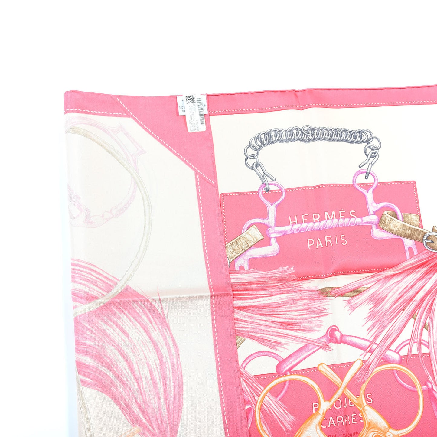 Silk Projets Carres au Crayon Scarf 90 Rose The Rose Vif