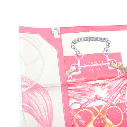 Hermes Silk Projets Carres au Crayon Scarf 90 Rose The Rose Vif 3 of 4