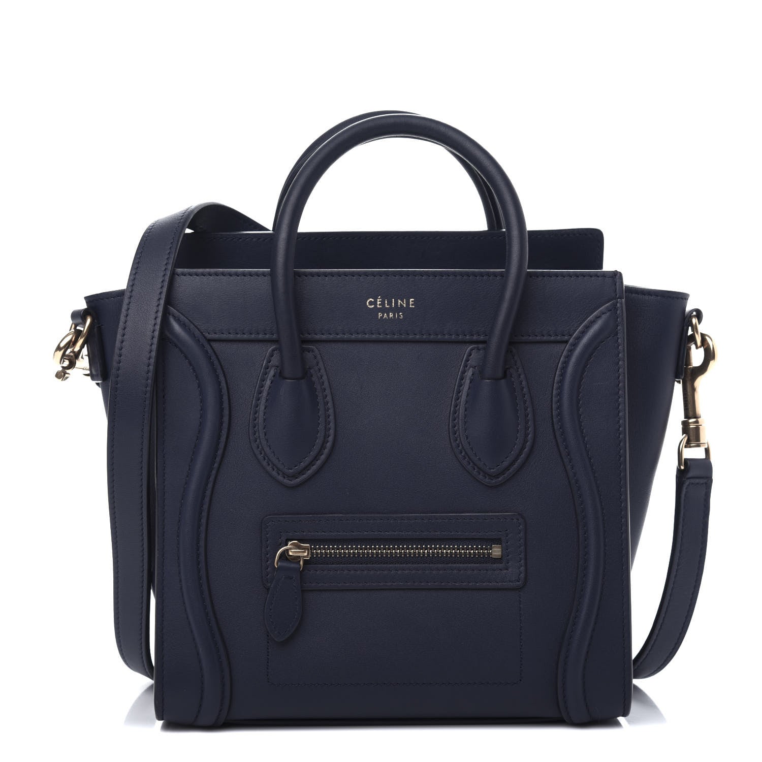 Celine Smooth Calfskin Nano Luggage Ink 2 of 9