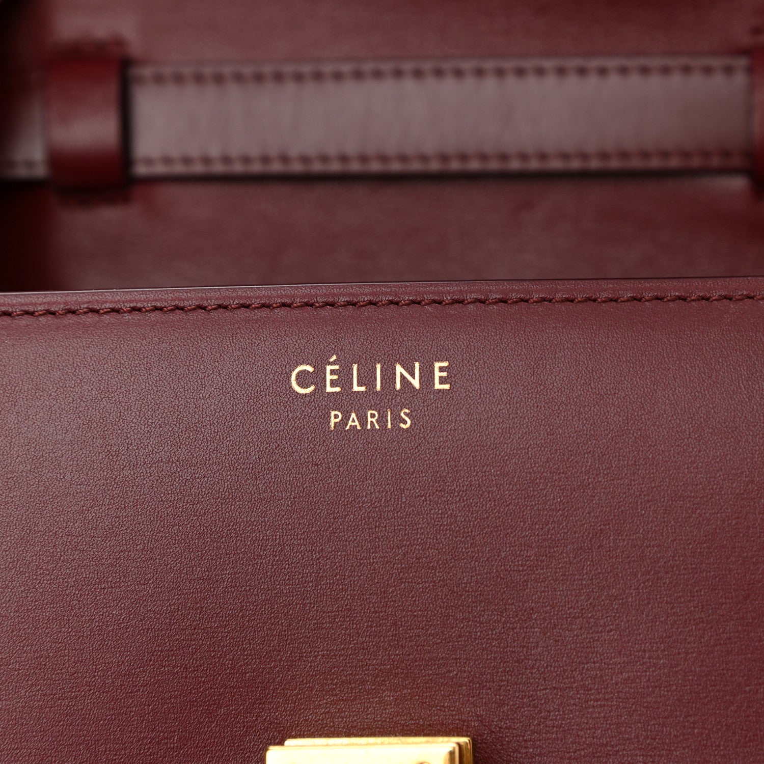 Celine Box Calfskin Small Classic Box Flap Bag Burgundy 6 of 12