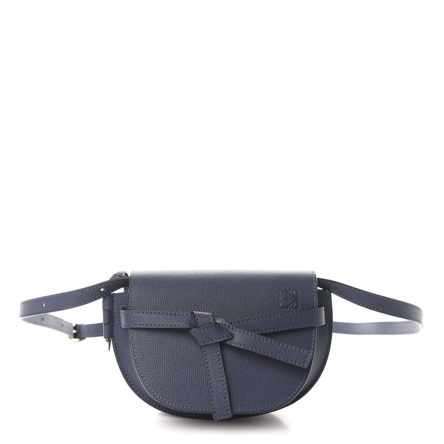 Pebble Grain Calfskin Mini Gate Dual Bag Ocean