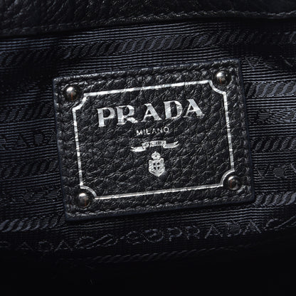 Prada Vitello Phenix Side Zip Shopping Tote Black 6 of 8