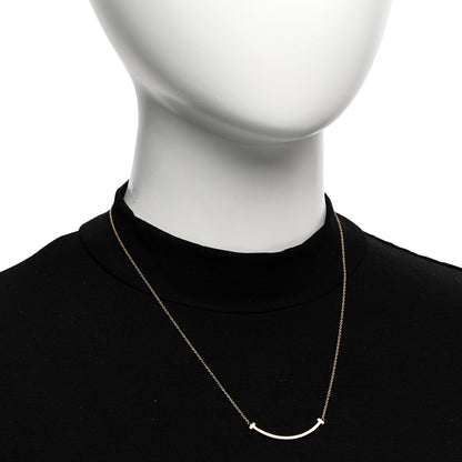 Tiffany 18K Yellow Gold Small T Smile Pendant Necklace 2 of 5
