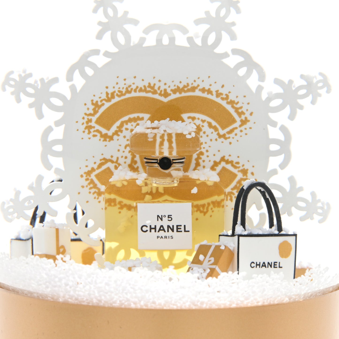 Glass N°5 Perfume Bottle Snow Globe