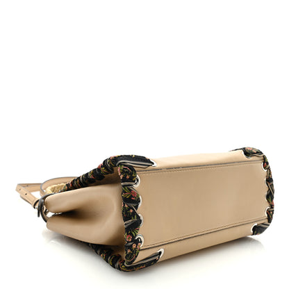 Fendi Nappa Ribbon Lace Up Mini Peekaboo Iconic Satchel Beige 4 of 9