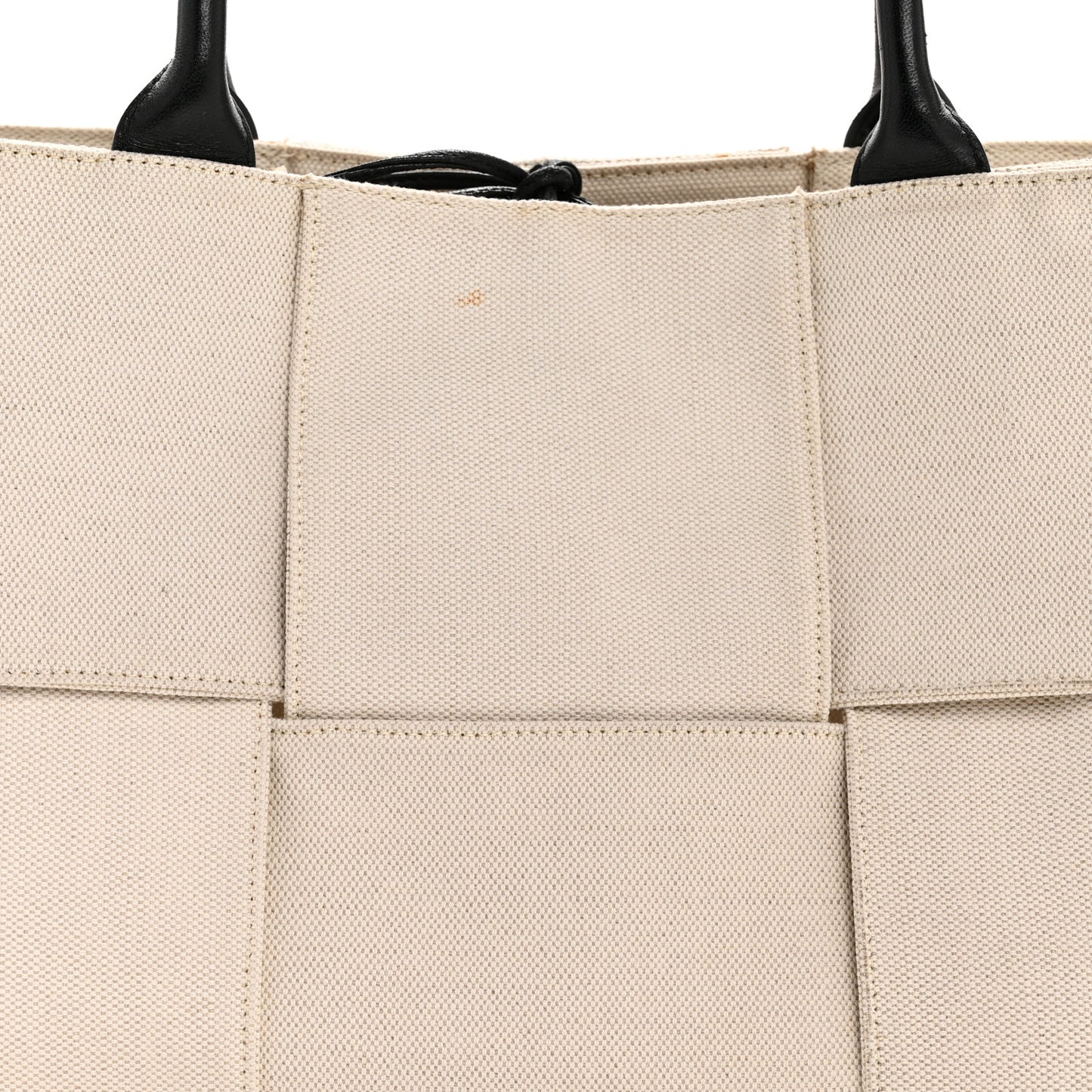 Canvas Maxi Intrecciato Medium Arco Tote Beige Black