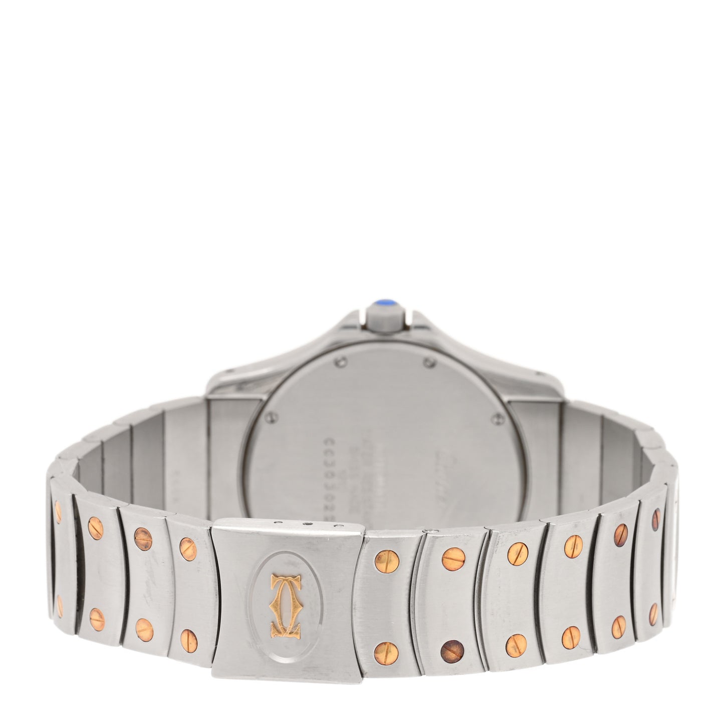 Stainless Steel 18K Yellow Gold 33mm Santos Ronde Automatic Watch