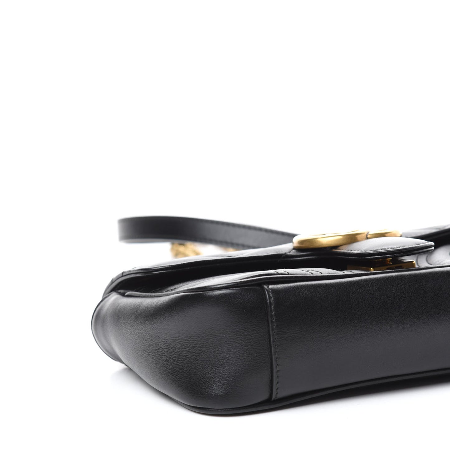 Calfskin Matelasse Mini GG Marmont Shoulder Bag Black