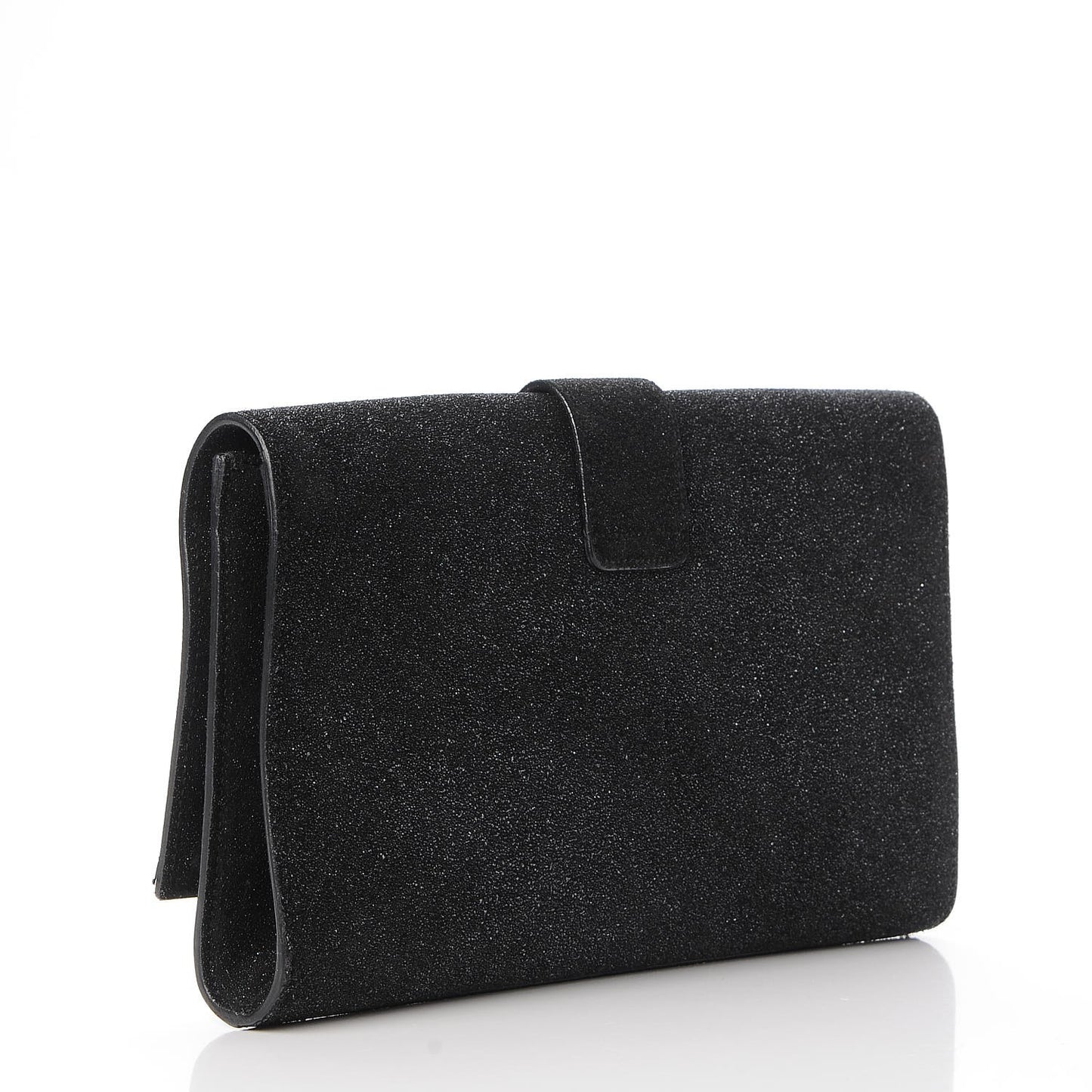 Glitter Calfskin Classic Y Ligne Clutch Black