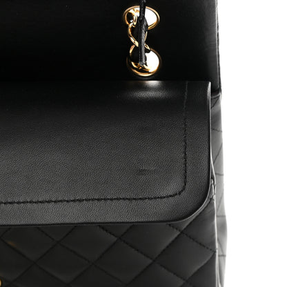 Chanel Lambskin Quilted Medium Double Flap Black 12 of 14