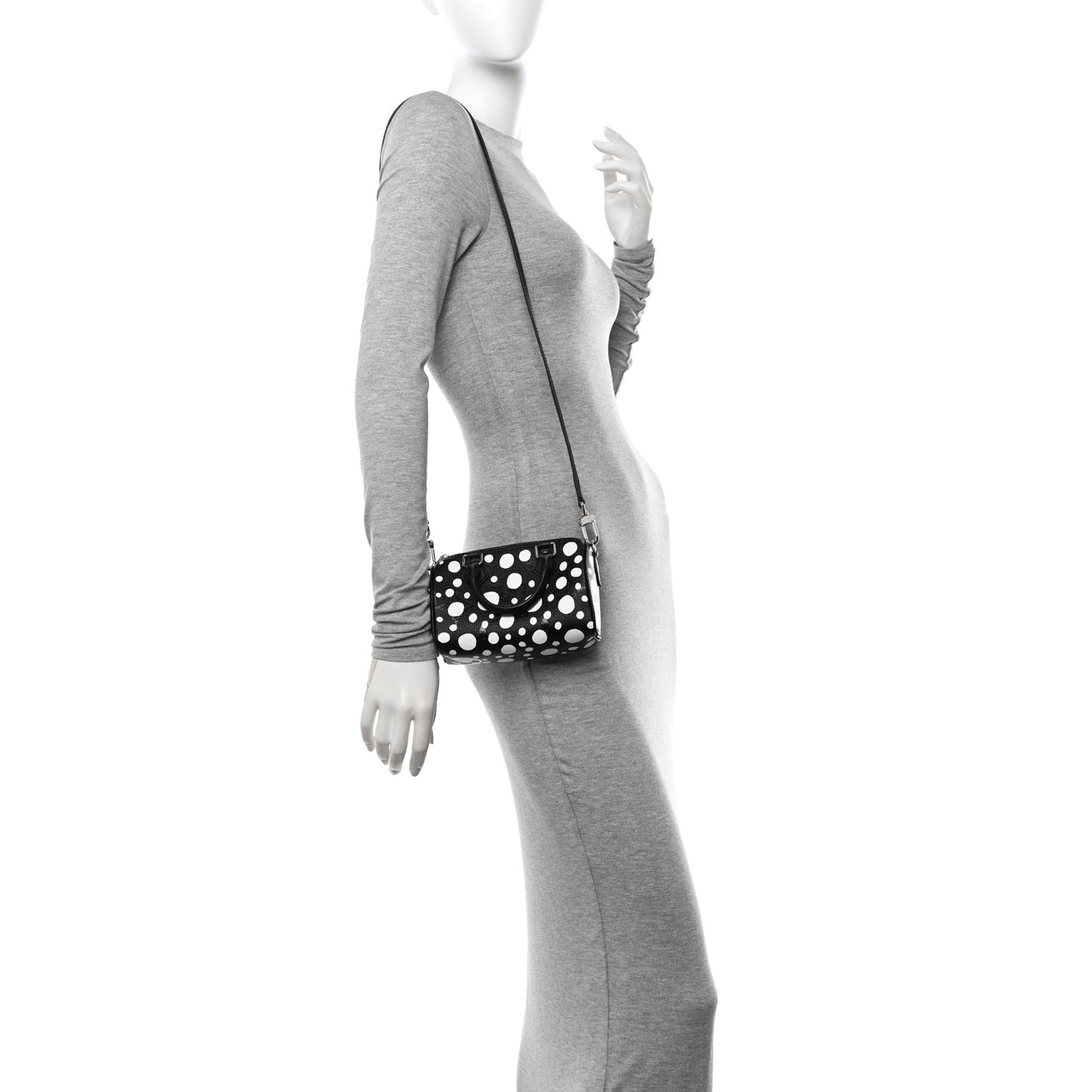 LV X YK Empreinte Infinity Dots Nano Speedy Bandouliere Black White
