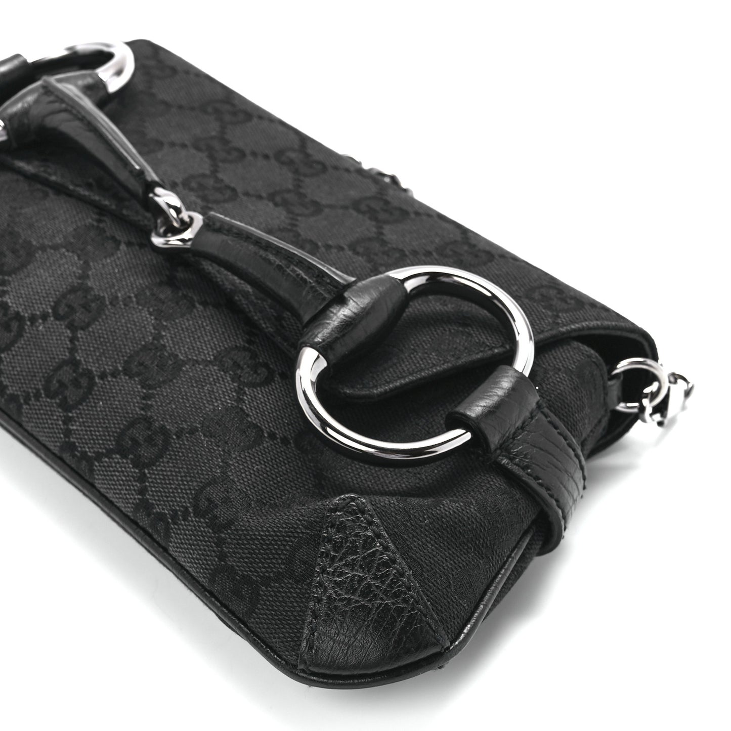 Monogram Horsebit Chain Clutch Black
