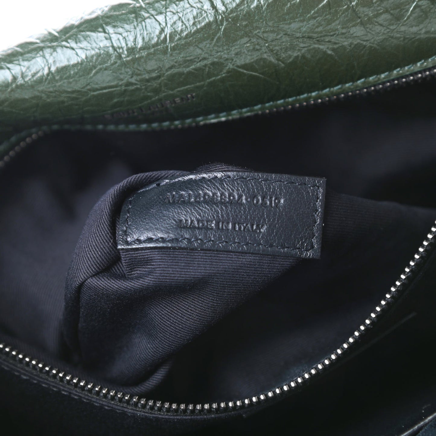 Crinkled Calfskin Matelasse Monogram Medium Niki Chain Satchel Military Olive