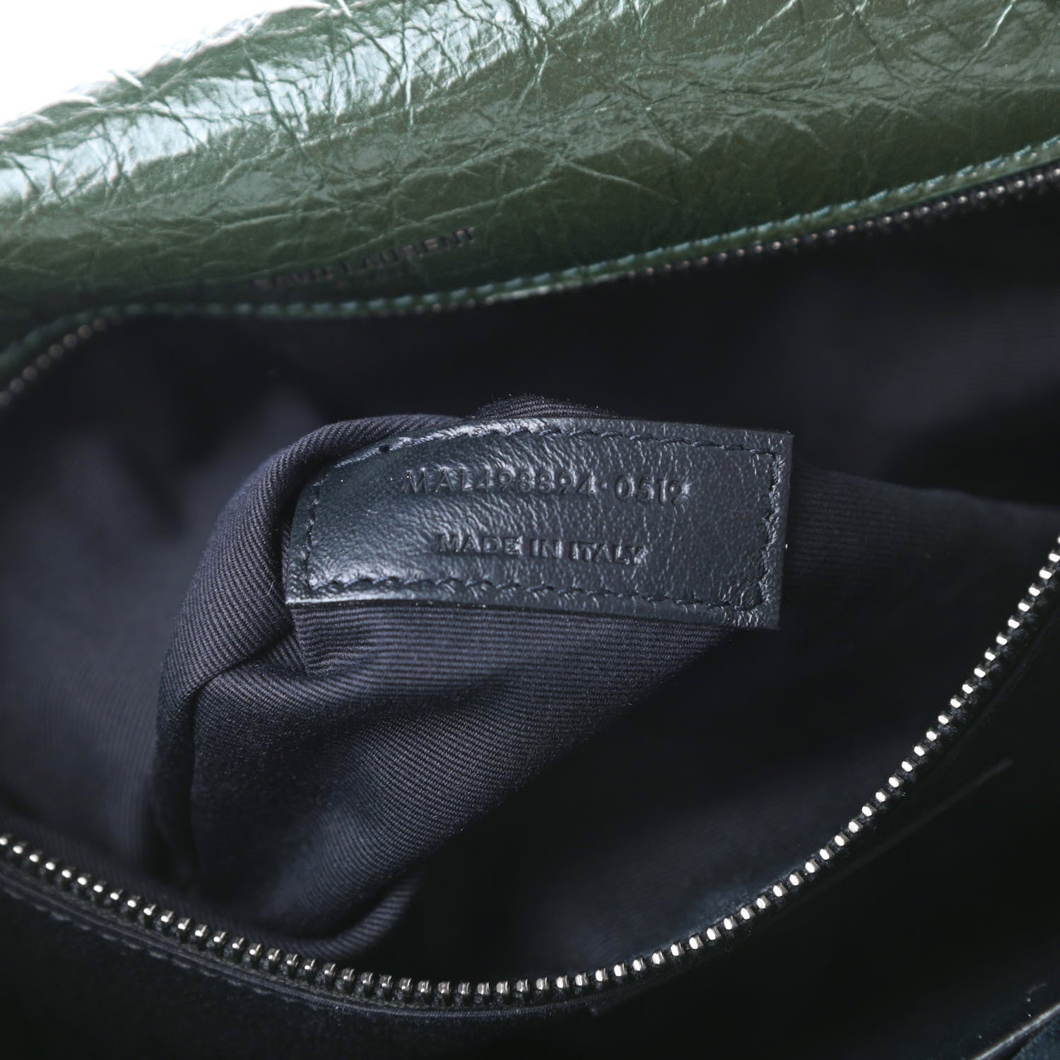 Saint Laurent Crinkled Calfskin Matelasse Monogram Medium Niki Chain Satchel Military Olive 8 of 11