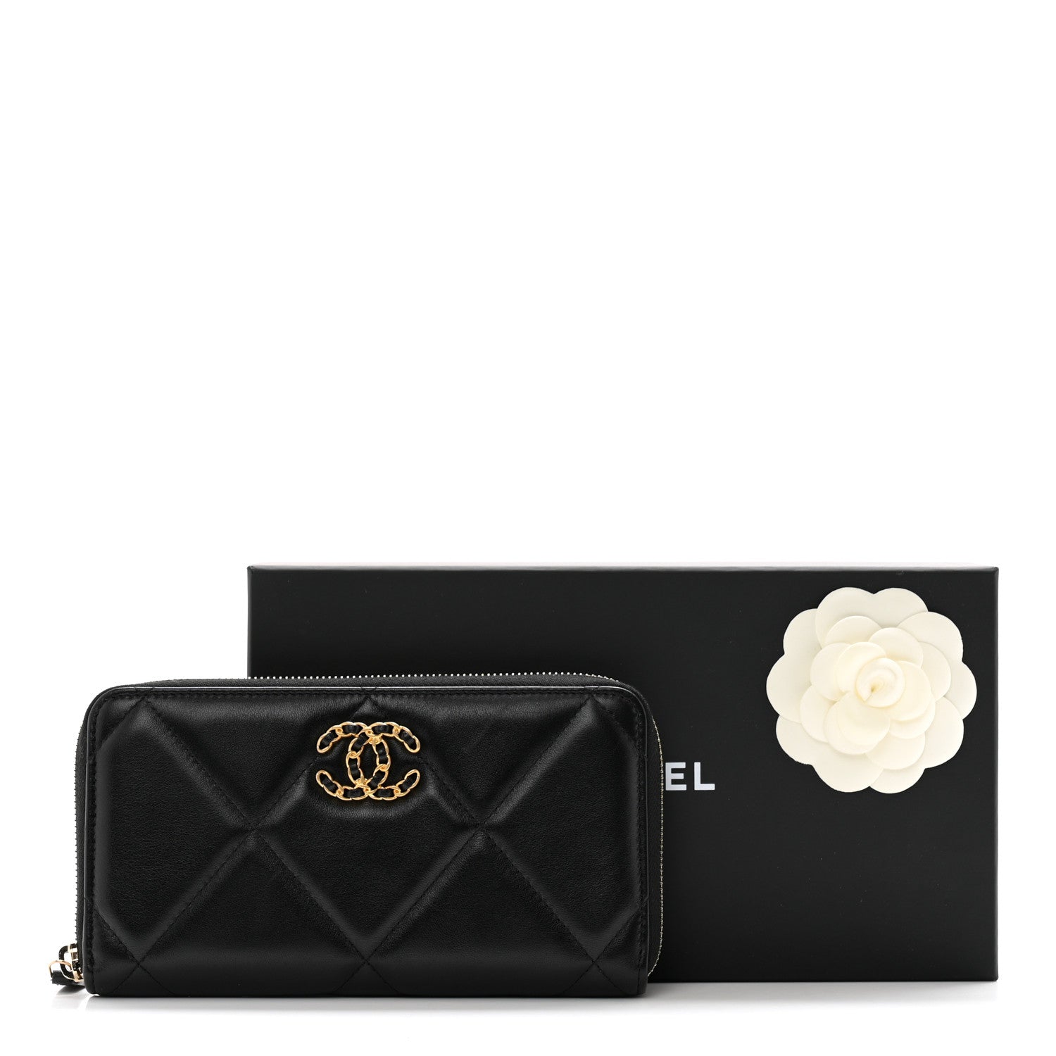 Chanel Lambskin Quilted 19 Long Zipped Around Wallet Black 11 of 11